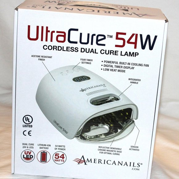 AMERICANAILS PROFESSIONAL UltraCure 54W CORDLESS DUAL CURE LAMP W/COOLING FAN - Picture 1 of 11